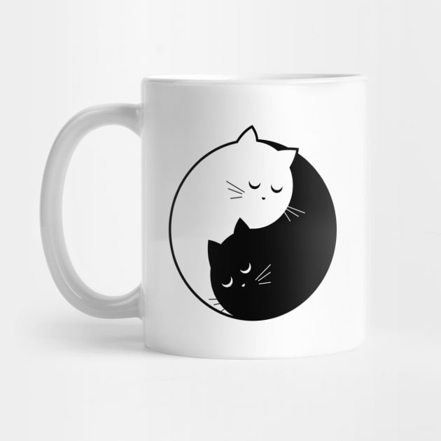 Yin Yang Cats Black And White by VecTikSam